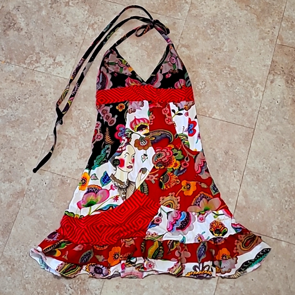 Desigual Halter Summer Dress Size Large